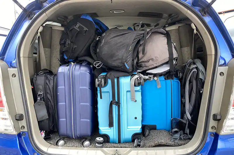 Luggage capacity inside My Little Taxi Toyota Innova used for private transfer from Kuala Lumpur